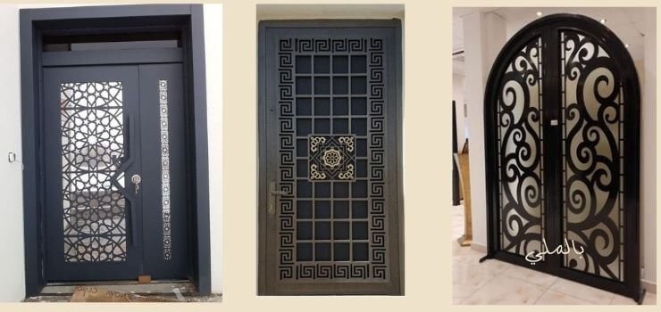 أبواب الحديد تصاميمها وأشكالها وأسعارها المختلفة 9 باب حديد خارجي ليزر