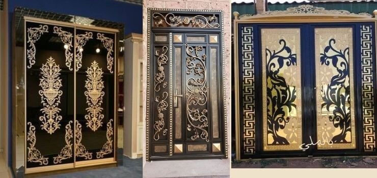 أبواب الحديد تصاميمها وأشكالها وأسعارها المختلفة 8 ديكور باب حديد خارجي