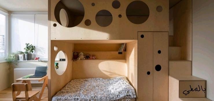 اجمل غرف نوم اطفال 2023 17 خزانة الملابس مع السرير