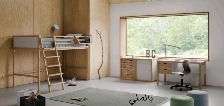 اجمل غرف نوم اطفال 2023 18 خزانه الملابس مع السرير